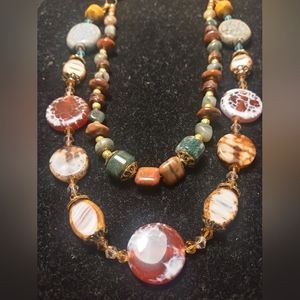 Jasper & Art glass Necklace